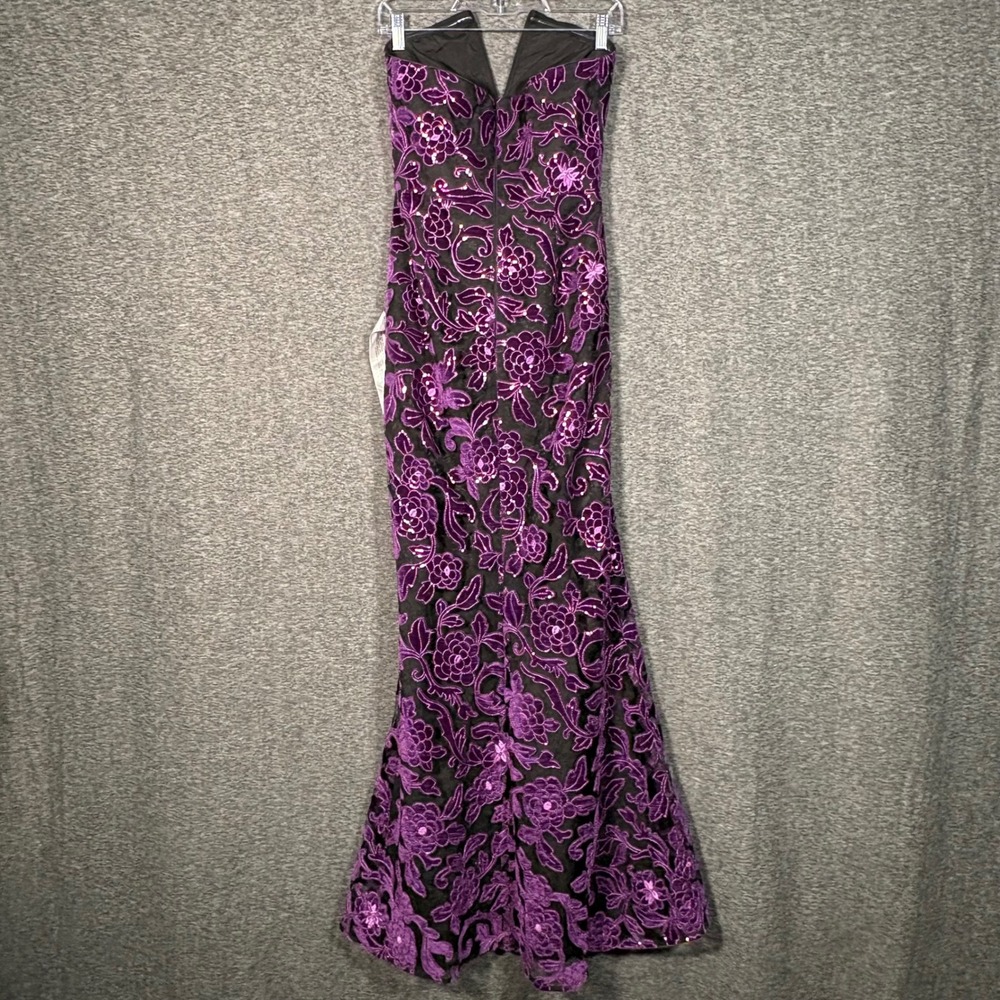 Dress the Population Strapless Purple Embellished Gown - Picture 8 of 14